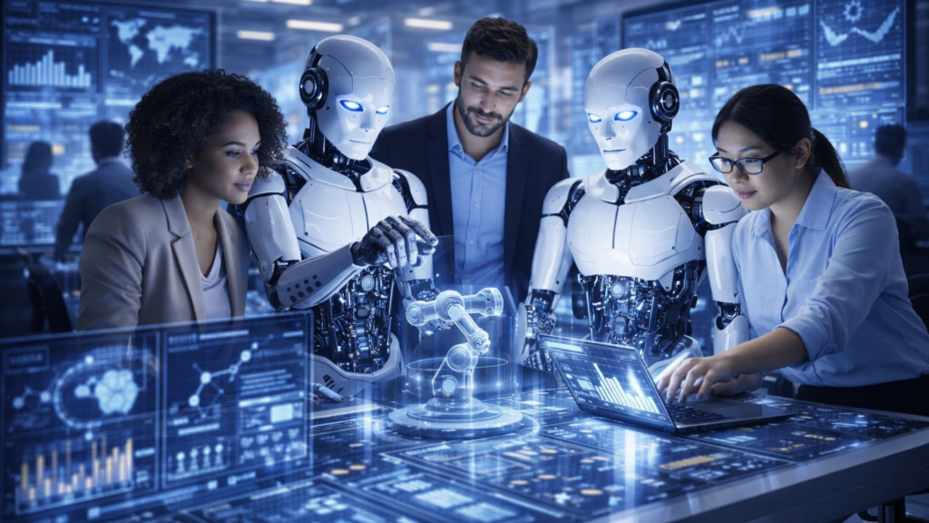 Outils d’intelligence artificielle et technologie futuriste transformant les entreprises et l’innovation mondiale en 2026